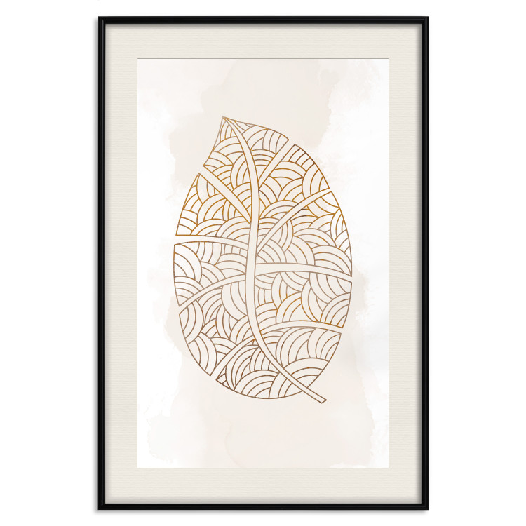 Poster Intricate Nature - abstract leaf with multiple patterns on a white background 125668 additionalImage 18