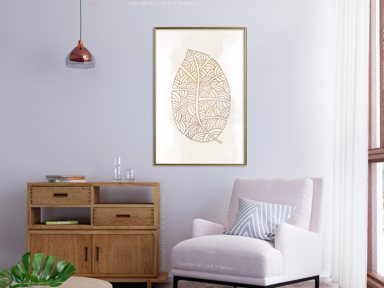 Poster Intricate Nature - abstract leaf with multiple patterns on a white background 125668 additionalImage 7