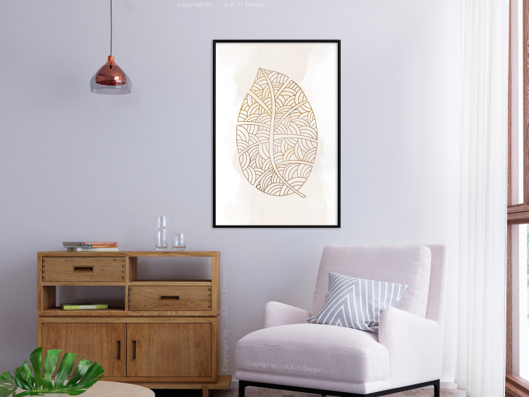 Poster Intricate Nature - abstract leaf with multiple patterns on a white background 125668 additionalImage 3