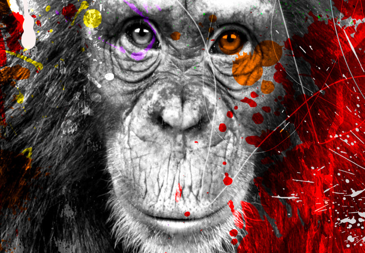 Canvas Art Print Colourful Animals: Chimpanzee (1 Part) Vertical 126968 additionalImage 5