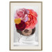 Wall Poster White Sweater - abstract woman with colorful flowers on light background 127868 additionalThumb 20