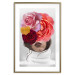 Wall Poster White Sweater - abstract woman with colorful flowers on light background 127868 additionalThumb 16