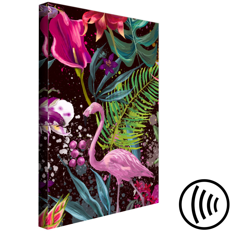 Canvas Art Print Land of Flamingos (1-part) vertical - bird on an abstract background 128768 additionalImage 6
