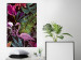 Canvas Art Print Land of Flamingos (1-part) vertical - bird on an abstract background 128768 additionalThumb 3