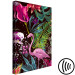 Canvas Art Print Land of Flamingos (1-part) vertical - bird on an abstract background 128768 additionalThumb 6