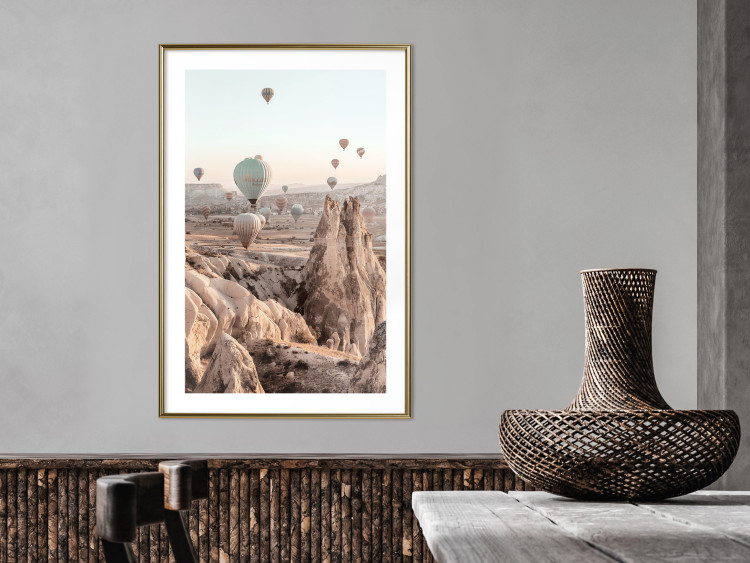 Wall Poster Magical Journey - landscape overlooking stone peaks and hot air balloons 129468 additionalImage 13