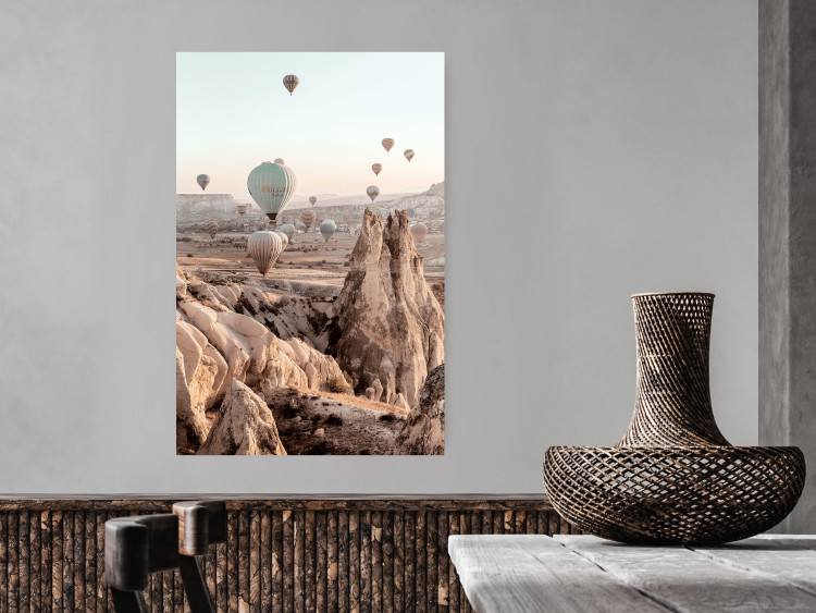 Wall Poster Magical Journey - landscape overlooking stone peaks and hot air balloons 129468 additionalImage 11