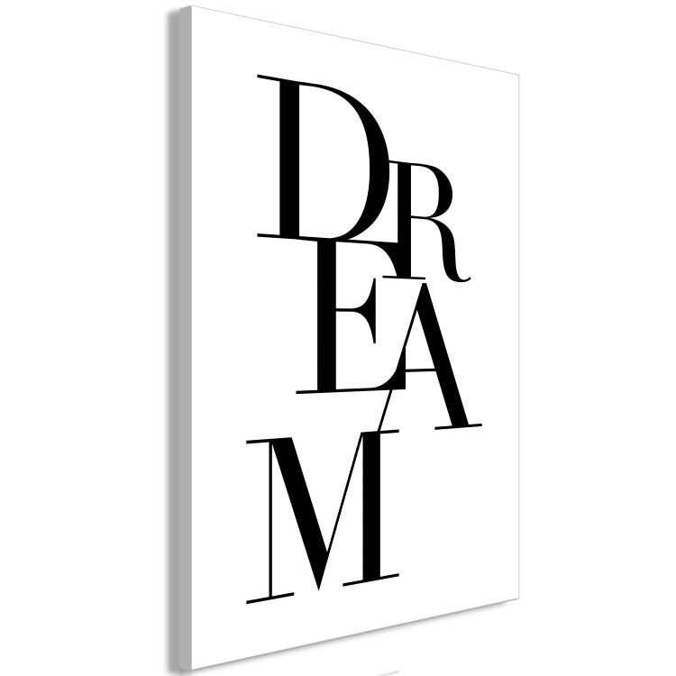 Canvas Black Dream (1-part) vertical - abstract black and white inscriptions 129568 additionalImage 2