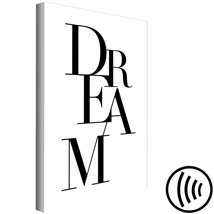 Canvas Black Dream (1-part) vertical - abstract black and white inscriptions 129568 additionalImage 6