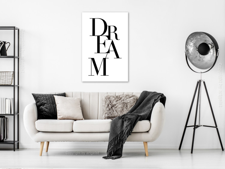 Canvas Black Dream (1-part) vertical - abstract black and white inscriptions 129568 additionalImage 3