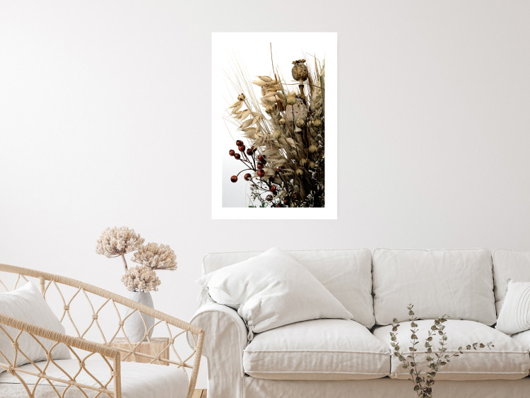Wall Poster Golden Notebook - autumn plants on a white background in a boho motif 130468 additionalImage 3