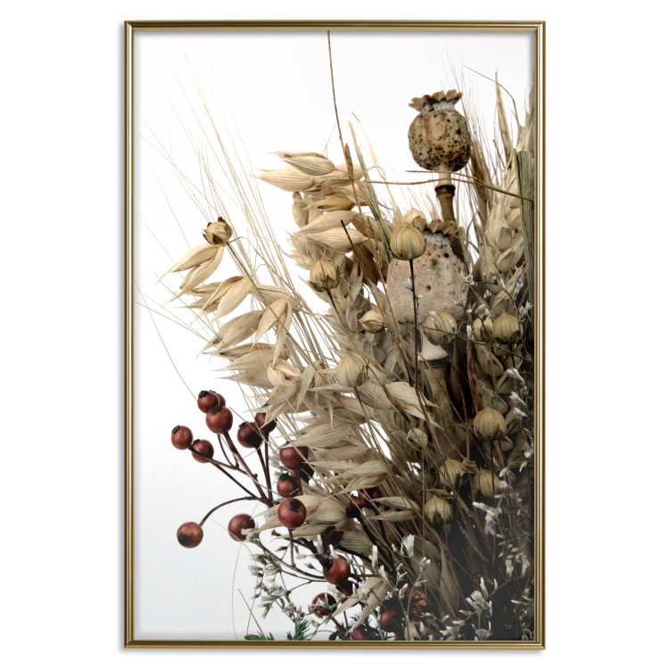 Wall Poster Golden Notebook - autumn plants on a white background in a boho motif 130468 additionalImage 17