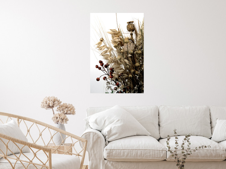 Wall Poster Golden Notebook - autumn plants on a white background in a boho motif 130468 additionalImage 2