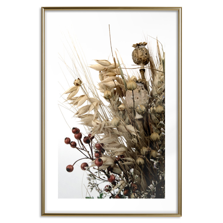 Wall Poster Golden Notebook - autumn plants on a white background in a boho motif 130468 additionalImage 14