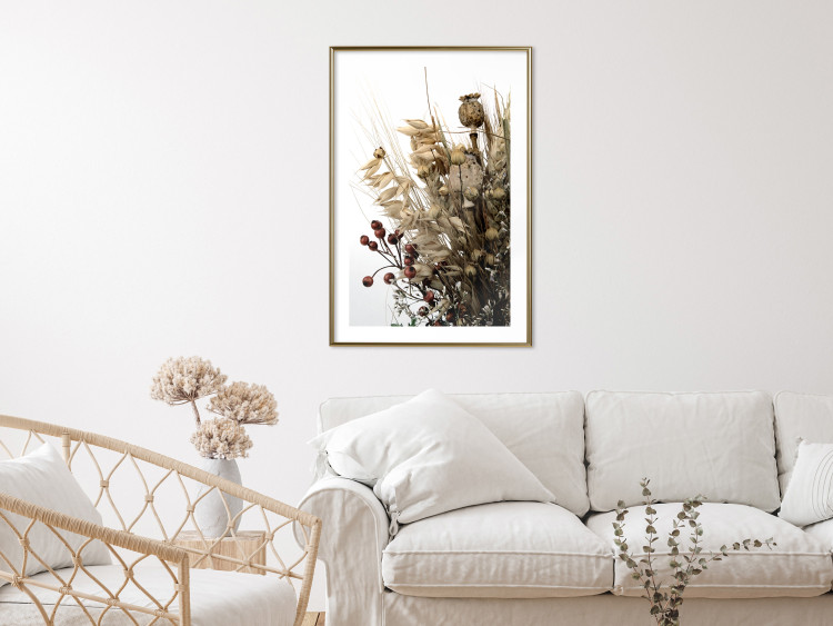 Wall Poster Golden Notebook - autumn plants on a white background in a boho motif 130468 additionalImage 13