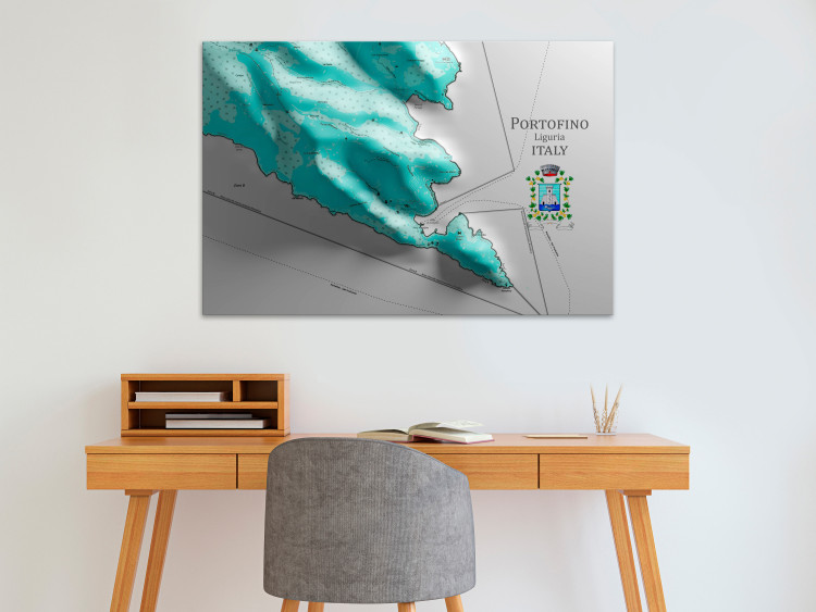 Canvas Print Map of Portofino - Italian city map with inscription and coat of arms 131668 additionalImage 3