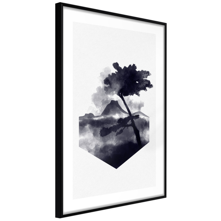 Poster High Mountain - black and white landscape of a tree in apparent wind 131768 additionalImage 6