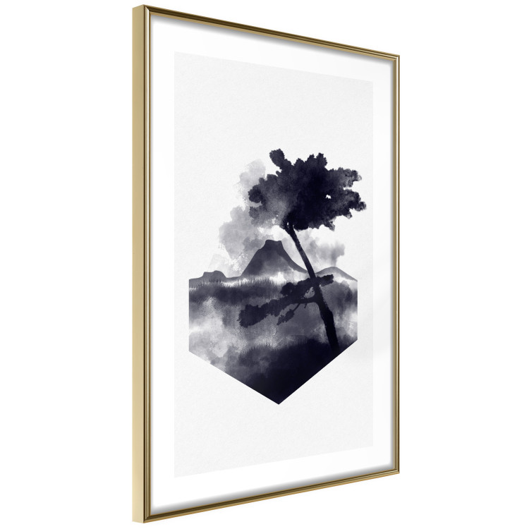 Poster High Mountain - black and white landscape of a tree in apparent wind 131768 additionalImage 7