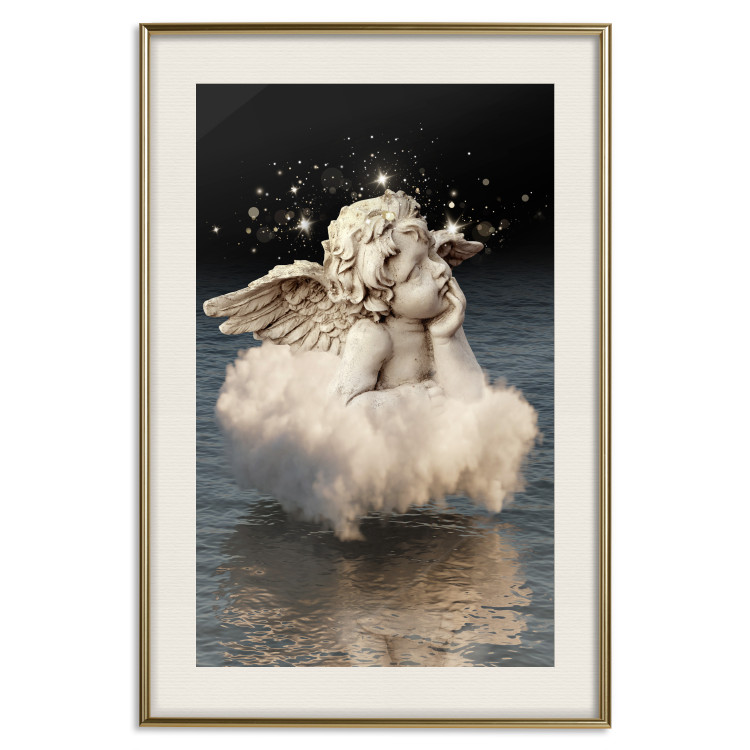 Poster Angelic Dream - whimsical angel in a cloud floating on water 132268 additionalImage 20