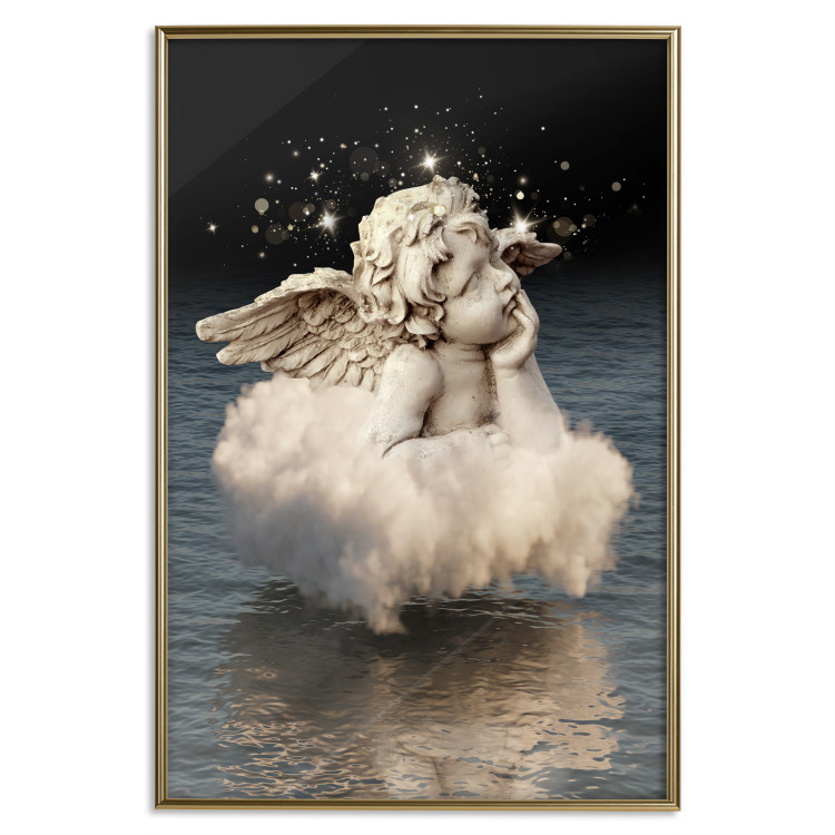 Poster Angelic Dream - whimsical angel in a cloud floating on water 132268 additionalImage 21