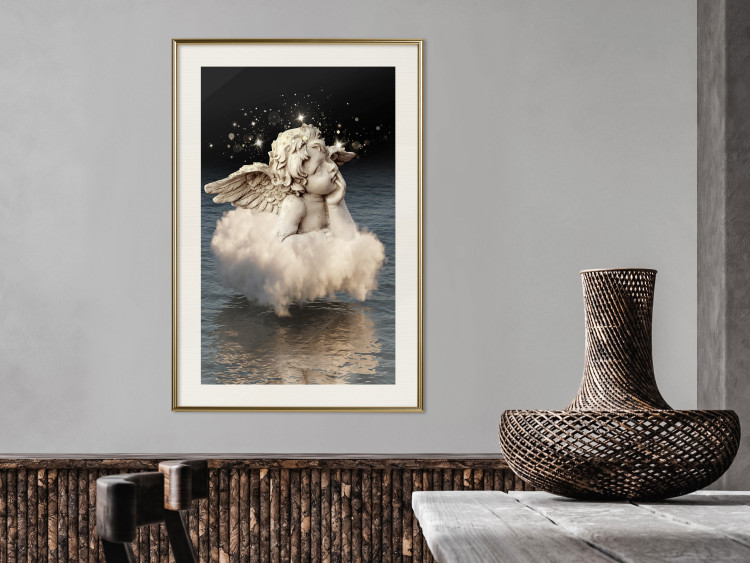 Poster Angelic Dream - whimsical angel in a cloud floating on water 132268 additionalImage 22