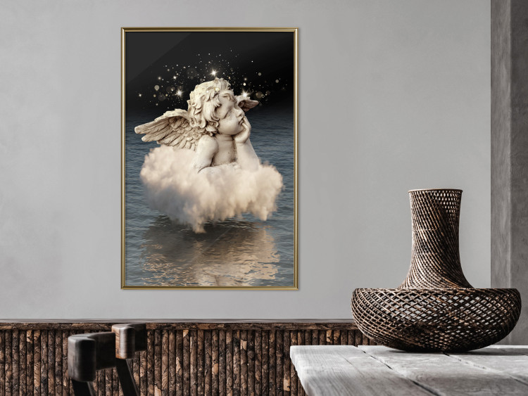 Poster Angelic Dream - whimsical angel in a cloud floating on water 132268 additionalImage 5