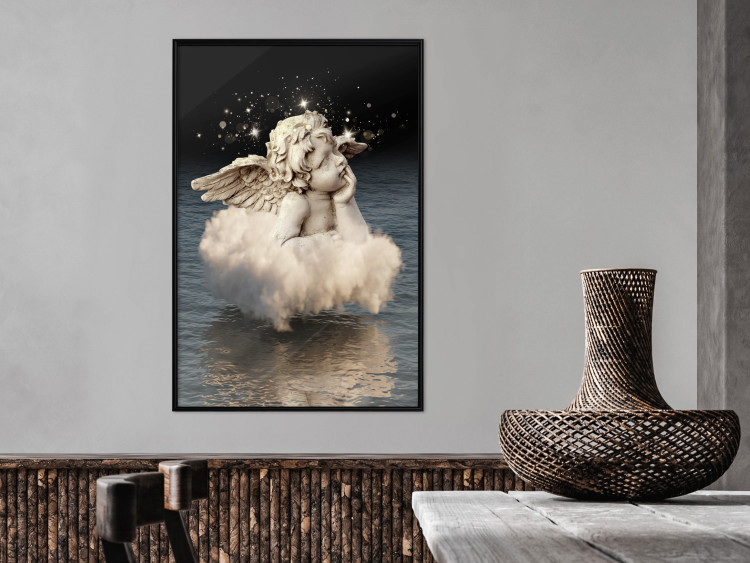 Poster Angelic Dream - whimsical angel in a cloud floating on water 132268 additionalImage 4