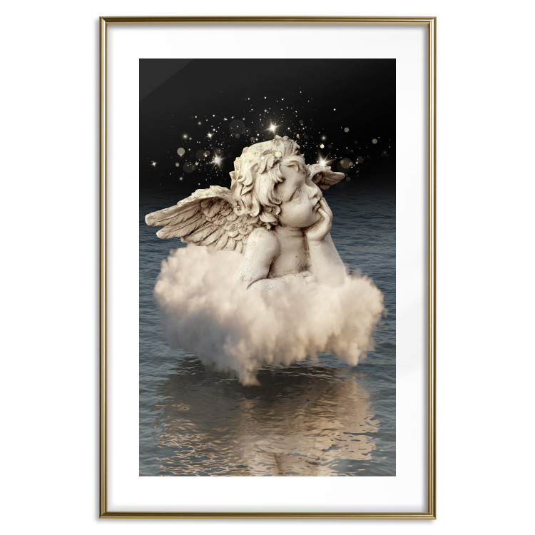 Poster Angelic Dream - whimsical angel in a cloud floating on water 132268 additionalImage 14