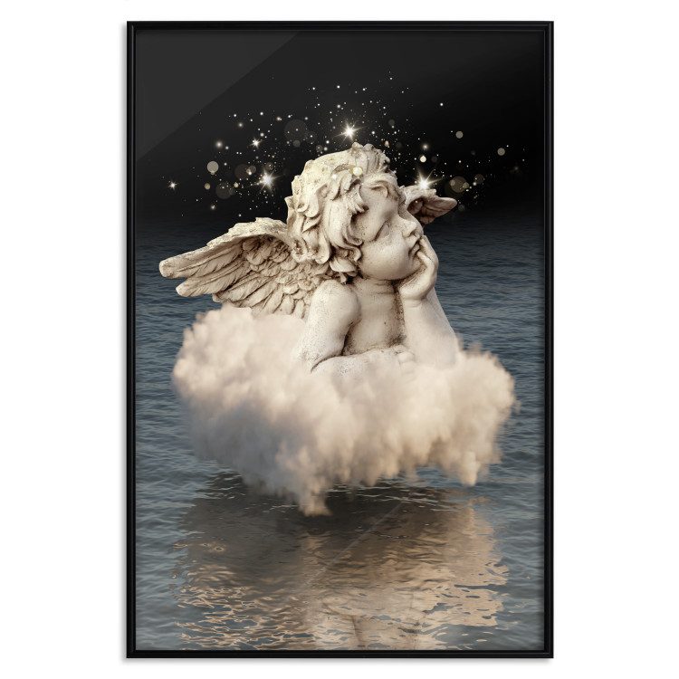 Poster Angelic Dream - whimsical angel in a cloud floating on water 132268 additionalImage 18