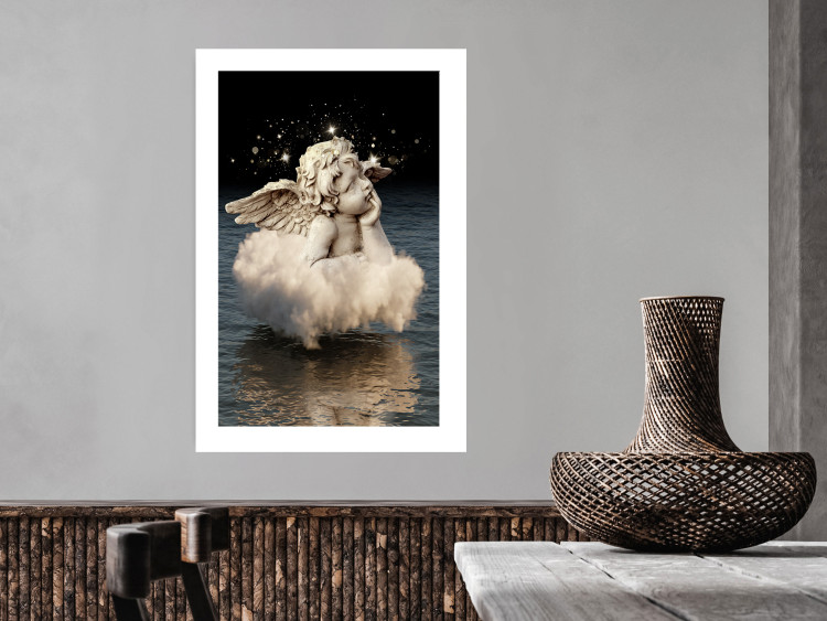 Poster Angelic Dream - whimsical angel in a cloud floating on water 132268 additionalImage 3