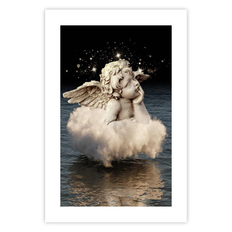 Poster Angelic Dream - whimsical angel in a cloud floating on water 132268 additionalImage 25