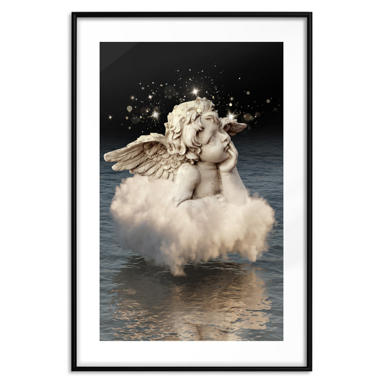 Poster Angelic Dream - whimsical angel in a cloud floating on water 132268 additionalImage 17
