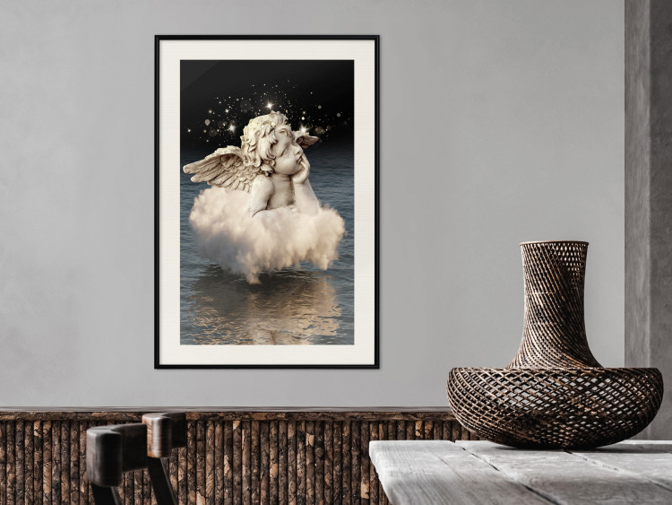 Poster Angelic Dream - whimsical angel in a cloud floating on water 132268 additionalImage 24