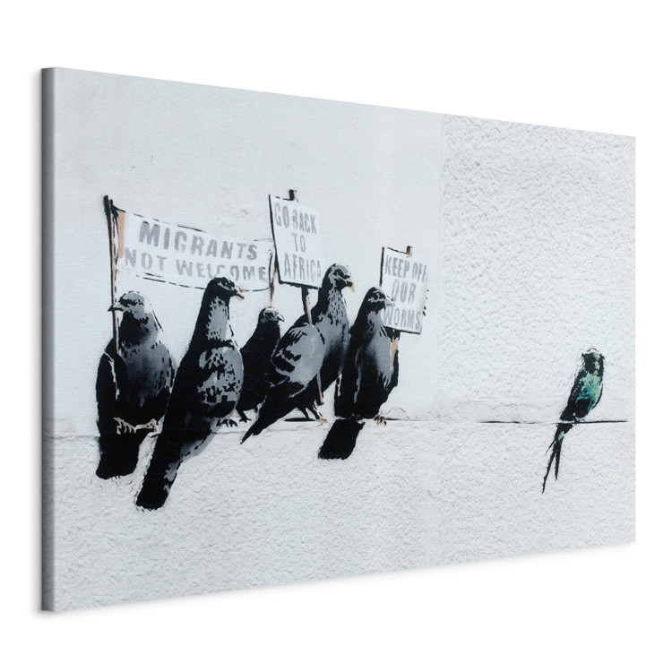 Canvas Print Protesting Birds by Banksy 132468 additionalImage 2