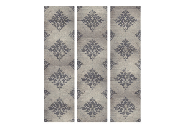 Folding Screen Autumn Reverie (3-piece) - gray composition in plant ornaments 133168 additionalImage 3