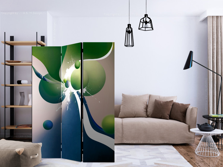 Room Divider Screen Geometric Explosion (3-piece) - unusual colorful abstraction 133268 additionalImage 4