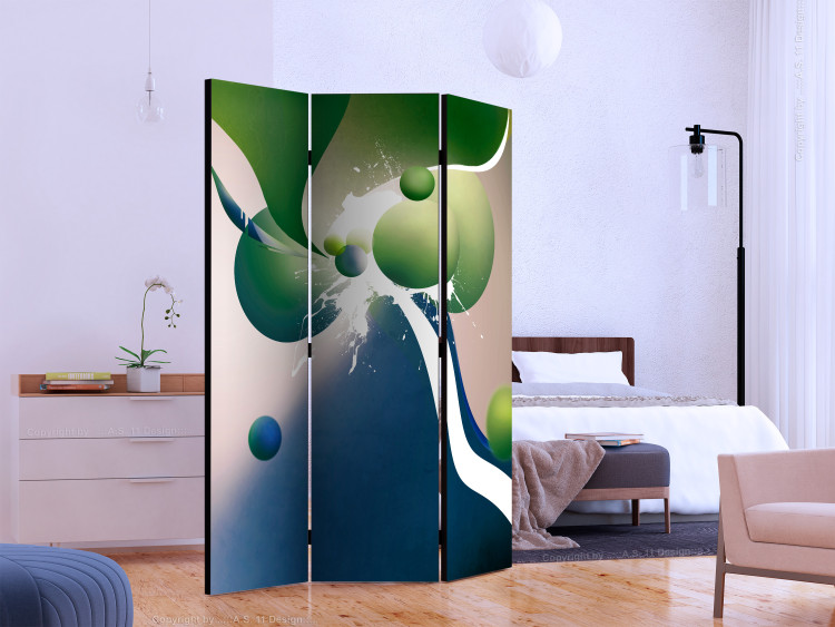 Room Divider Screen Geometric Explosion (3-piece) - unusual colorful abstraction 133268 additionalImage 2