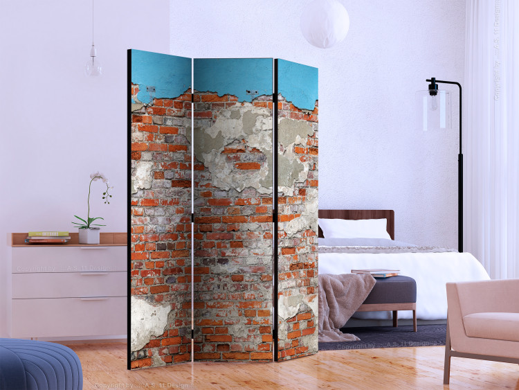 Room Divider Secrets of the Wall (3-piece) - composition with texture of red brick 133568 additionalImage 2
