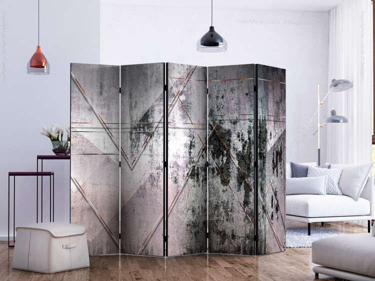 Room Divider Screen Geometric Wall II - abstract texture of concrete with discoloration 133668 additionalImage 2