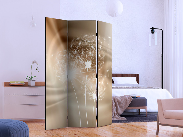 Room Separator Sunny Illusion - dandelion plant in an abstract illusion motif 133768 additionalImage 2