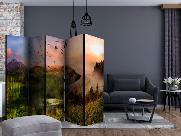 Room Divider Bear in the Mountains II - fantastic landscape of plants and animals against mountains 134068 additionalImage 4