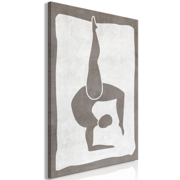 Canvas Print Gymnastic pose - scandi boho style graphic in grey colours 134168 additionalImage 2