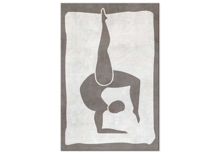 Canvas Print Gymnastic pose - scandi boho style graphic in grey colours 134168