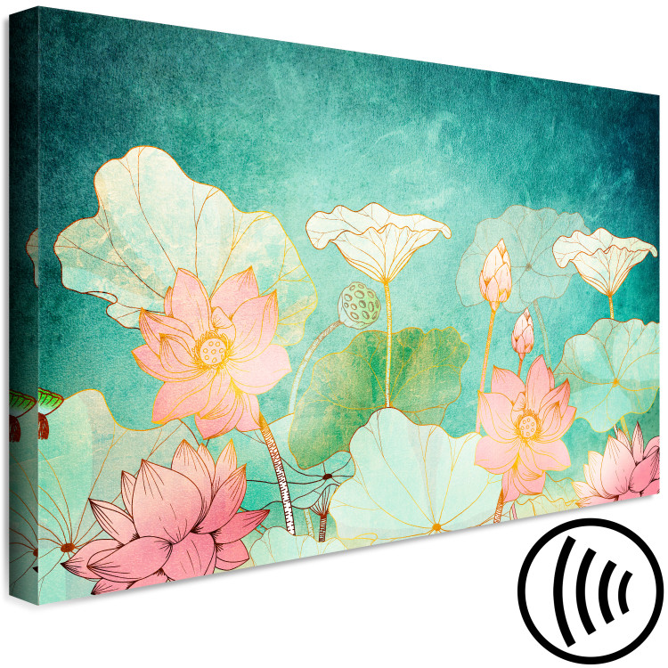 Canvas Art Print Fairy-tale Flowers (1-piece) Wide - colorful cartoonish plants 134268 additionalImage 6