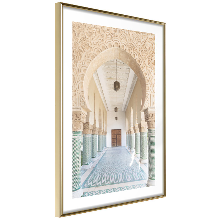 Poster Turquoise Colonnade - hallway architecture with ornaments and columns 134768 additionalImage 8