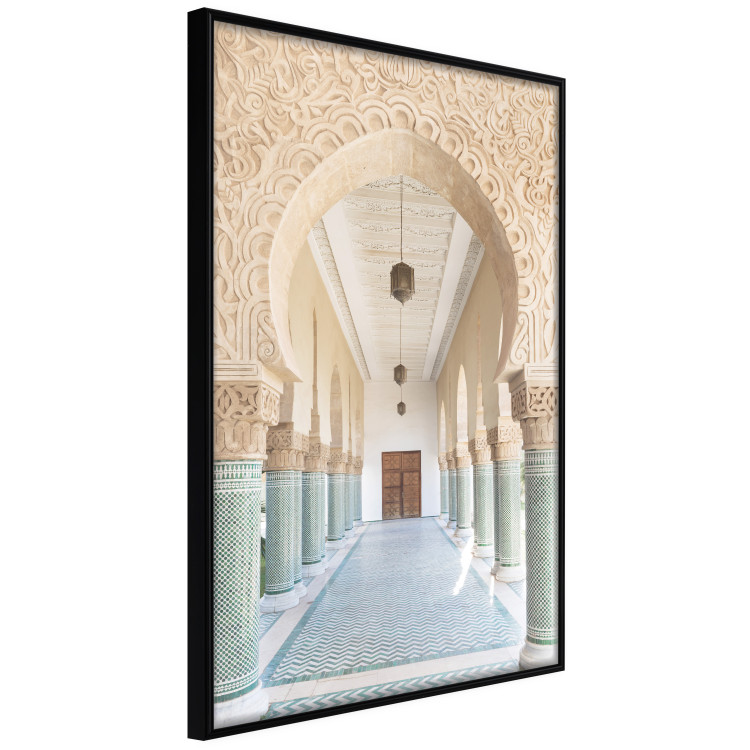 Poster Turquoise Colonnade - hallway architecture with ornaments and columns 134768 additionalImage 11