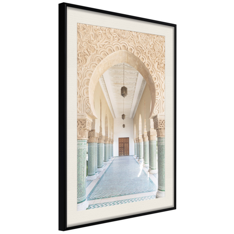 Poster Turquoise Colonnade - hallway architecture with ornaments and columns 134768 additionalImage 4
