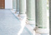 Poster Turquoise Colonnade - hallway architecture with ornaments and columns 134768 additionalThumb 2