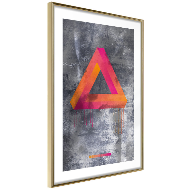 Wall Poster Strange Geometry - colorful impossible figure on a gray concrete background 134868 additionalImage 9