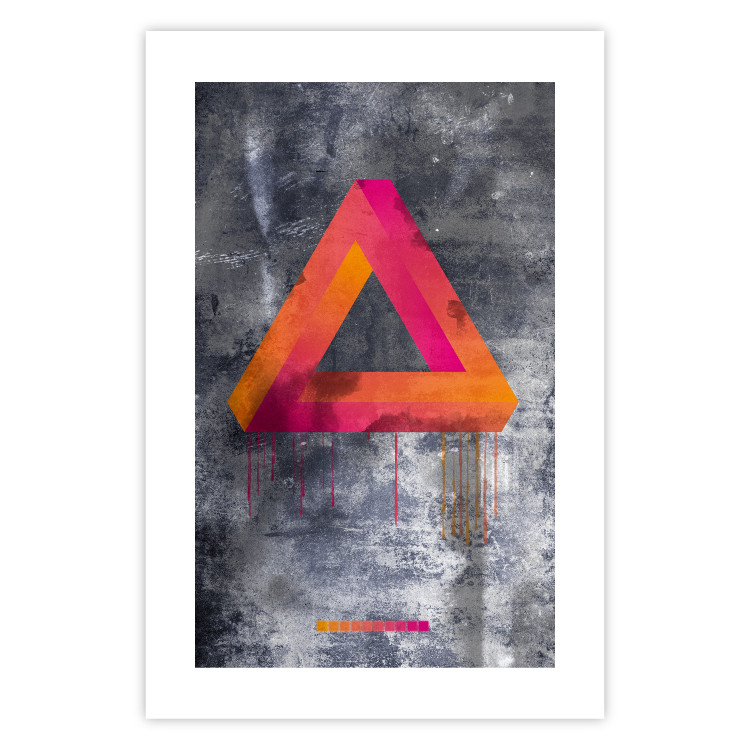 Wall Poster Strange Geometry - colorful impossible figure on a gray concrete background 134868 additionalImage 25